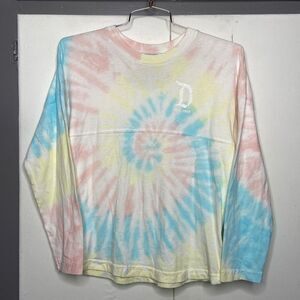 Disneyland Spirit Jersey Kids Girls XL (14) Cotton Candy Tie Dye Rainbow Sparkle